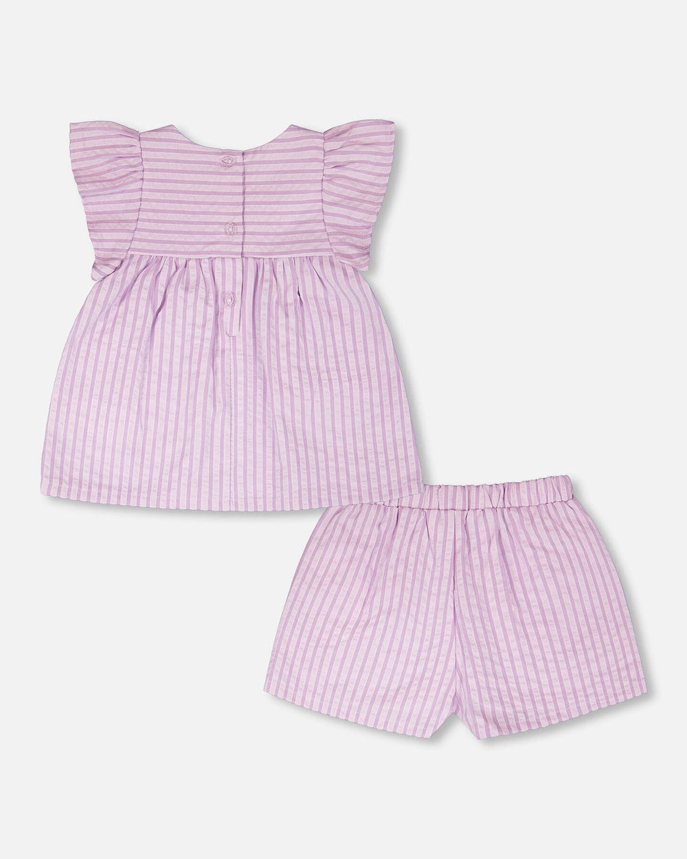 Top And Short Set Lavender Stripes 