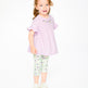 Ensemble Tunique en Jersey et Capri en Coton Lavande et Vert Imprimé Fleurs 