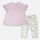 Ensemble Tunique en Jersey et Capri en Coton Lavande et Vert Imprimé Fleurs 