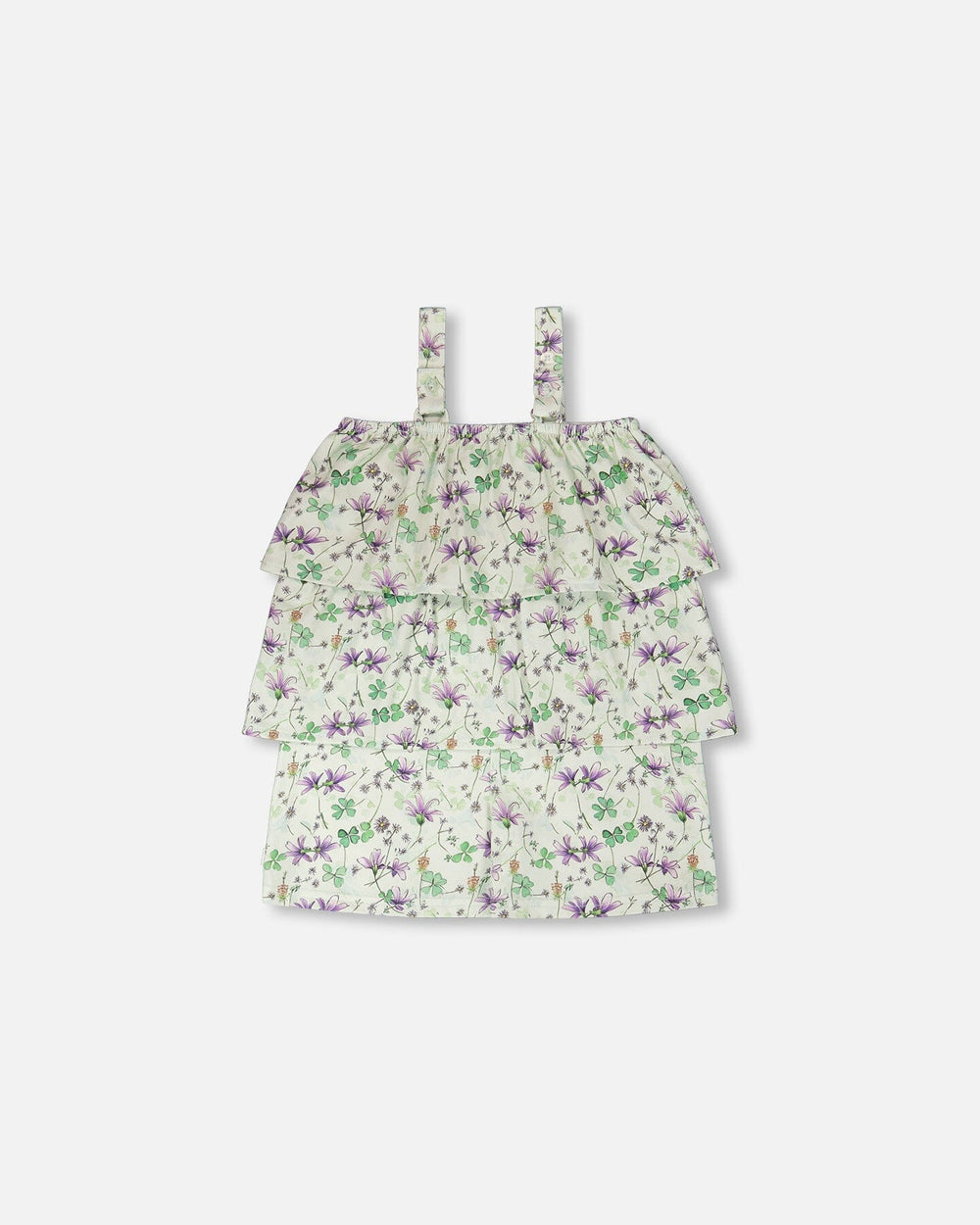 Combinaison en jersey avec volants et fleurs imprimées vertes 