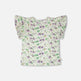 T-shirt en jersey vert avec fleurs imprimées 