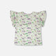 T-shirt en jersey vert avec fleurs imprimées 