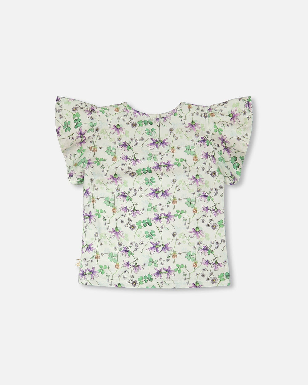 T-shirt en jersey vert avec fleurs imprimées 