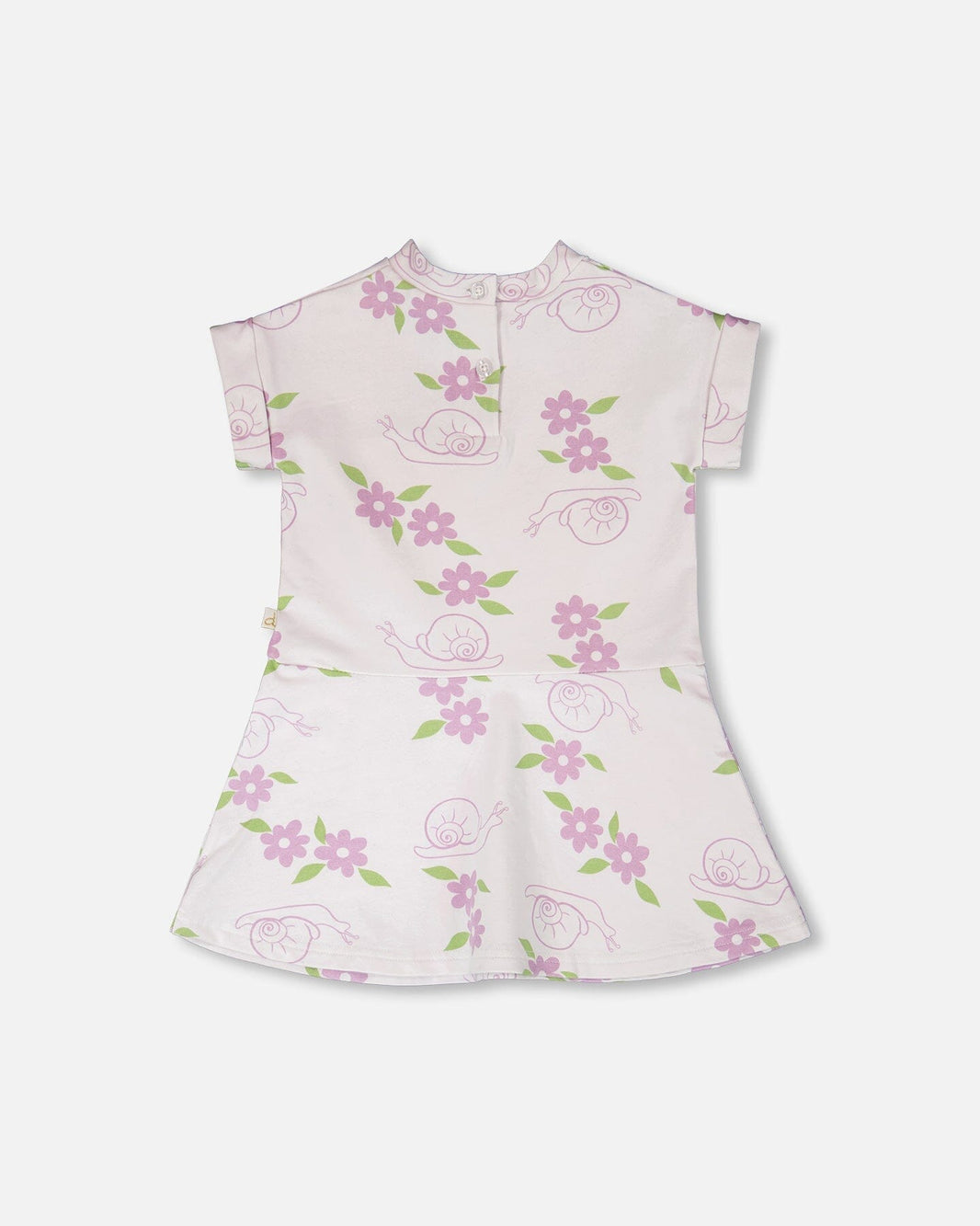 French Terry Dress Lilac Snails Print 