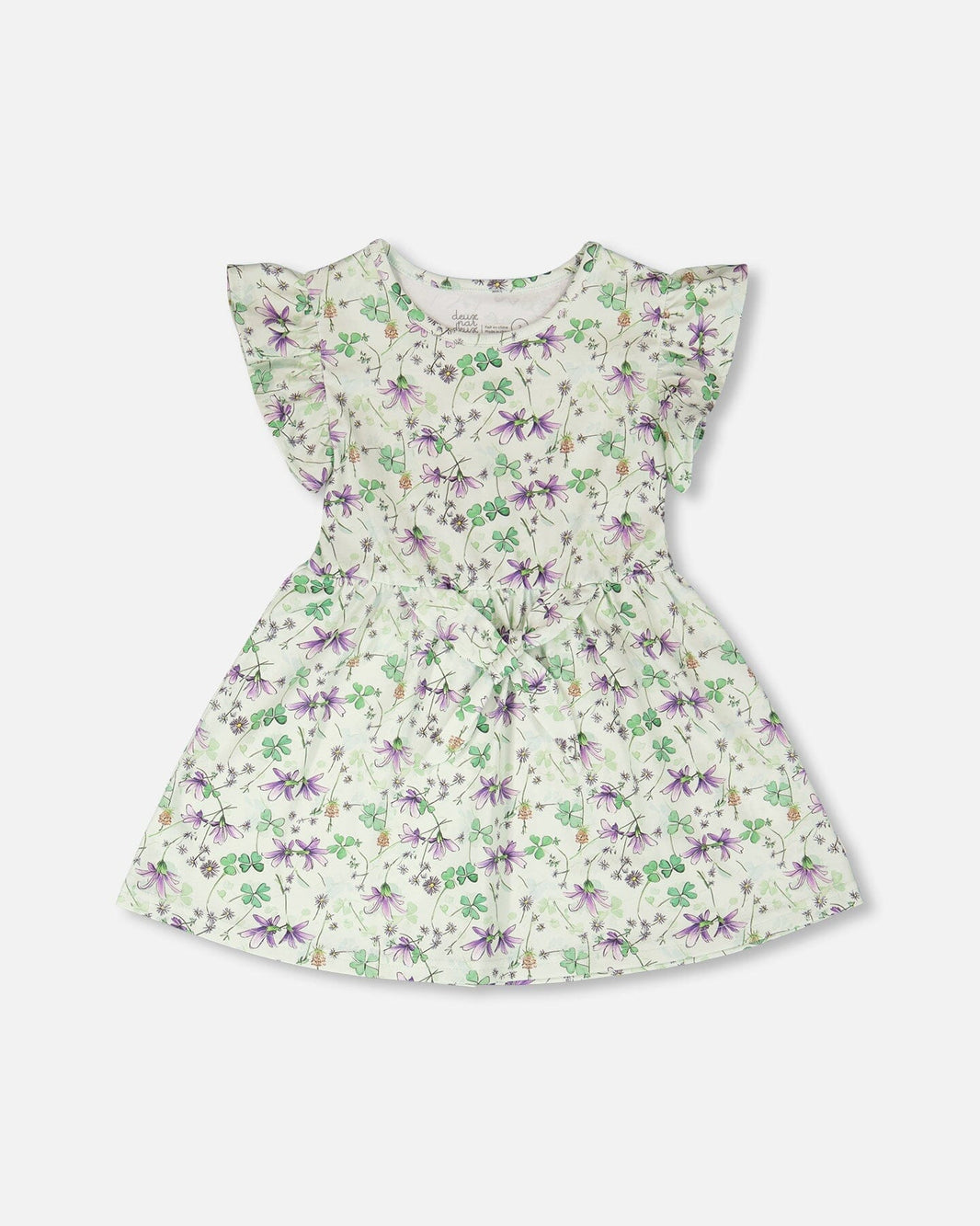 Jersey Dress Green Printed Flowers 