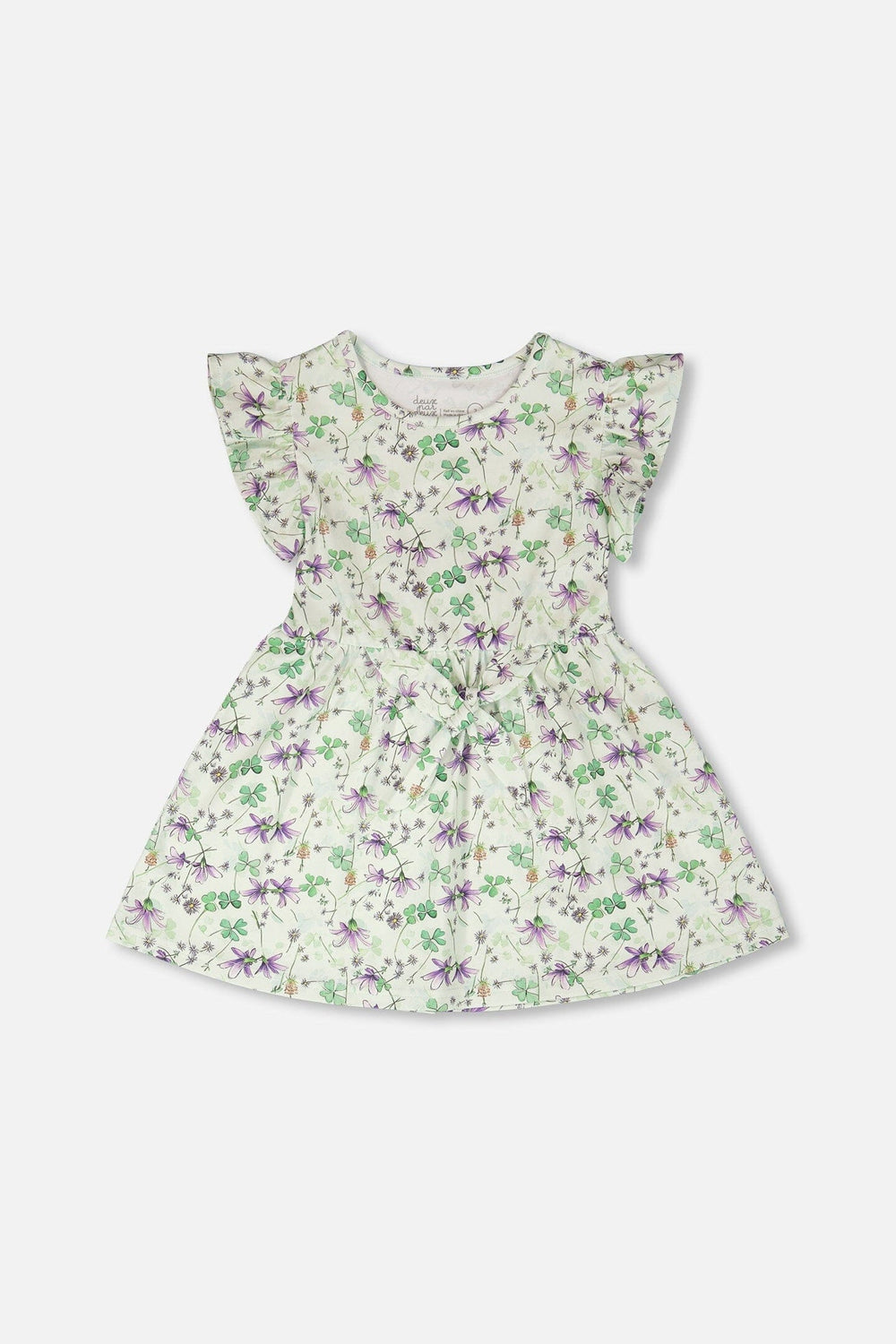 Jersey Dress Green Printed Flowers 