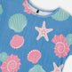 T-shirt en jersey froissé imprimé coquillage bleu 