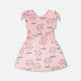 Robe en molleton French Terry Rose clair imprimé palmiers 