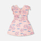 Robe en molleton French Terry Rose clair imprimé palmiers 