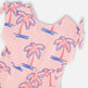 Robe en molleton French Terry Rose clair imprimé palmiers 