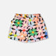 Jersey Shorts Black Printed Flowers 