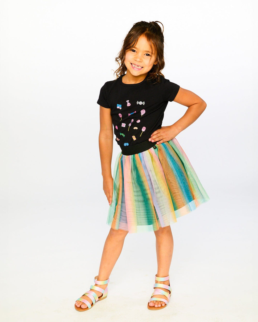Printed Mesh Skirt Multicolored 