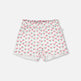 Shorts en côtes blancs imprimés de cerises 