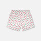 Shorts en côtes blancs imprimés de cerises 