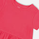 T-shirt court côtelé avec volant rose 