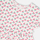Robe en coton côtelé blanche imprimée de cerises 