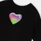 T-shirt à manches longues en jersey de coton biologique noir 