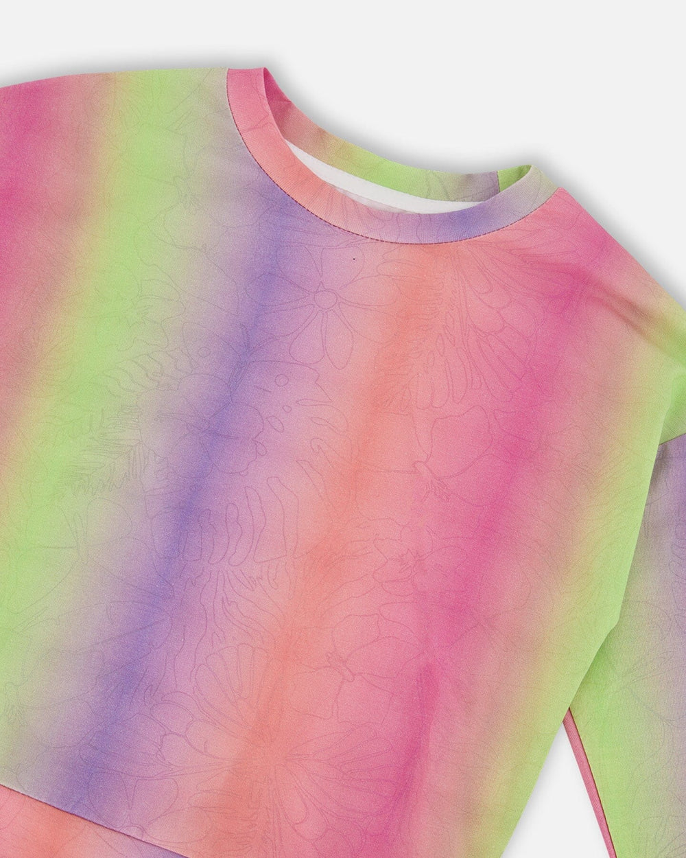 T-shirt à manches longues en jersey de coton biologique multicolore 