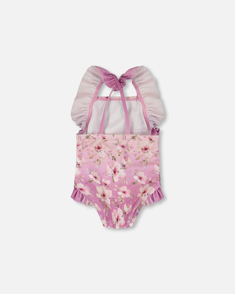 Baby And Toddler One-Piece Swimsuit Purple Flower Print 
