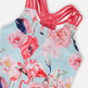 Maillot de bain une pièce imprimé flamant rose bleu 