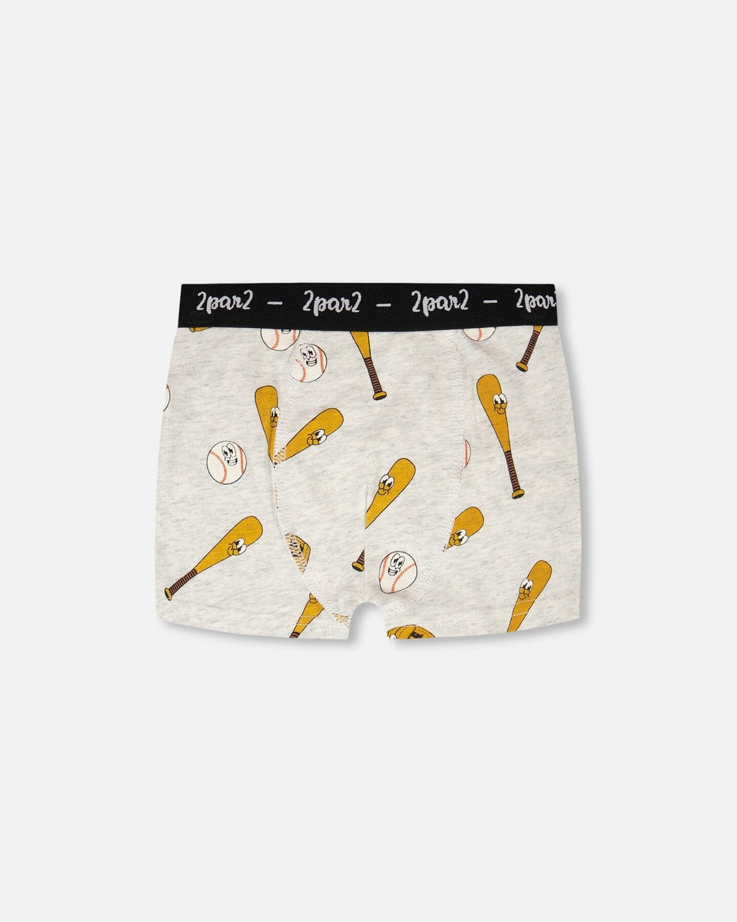 Organic Cotton Boxer Grey Mix Baseball Print 