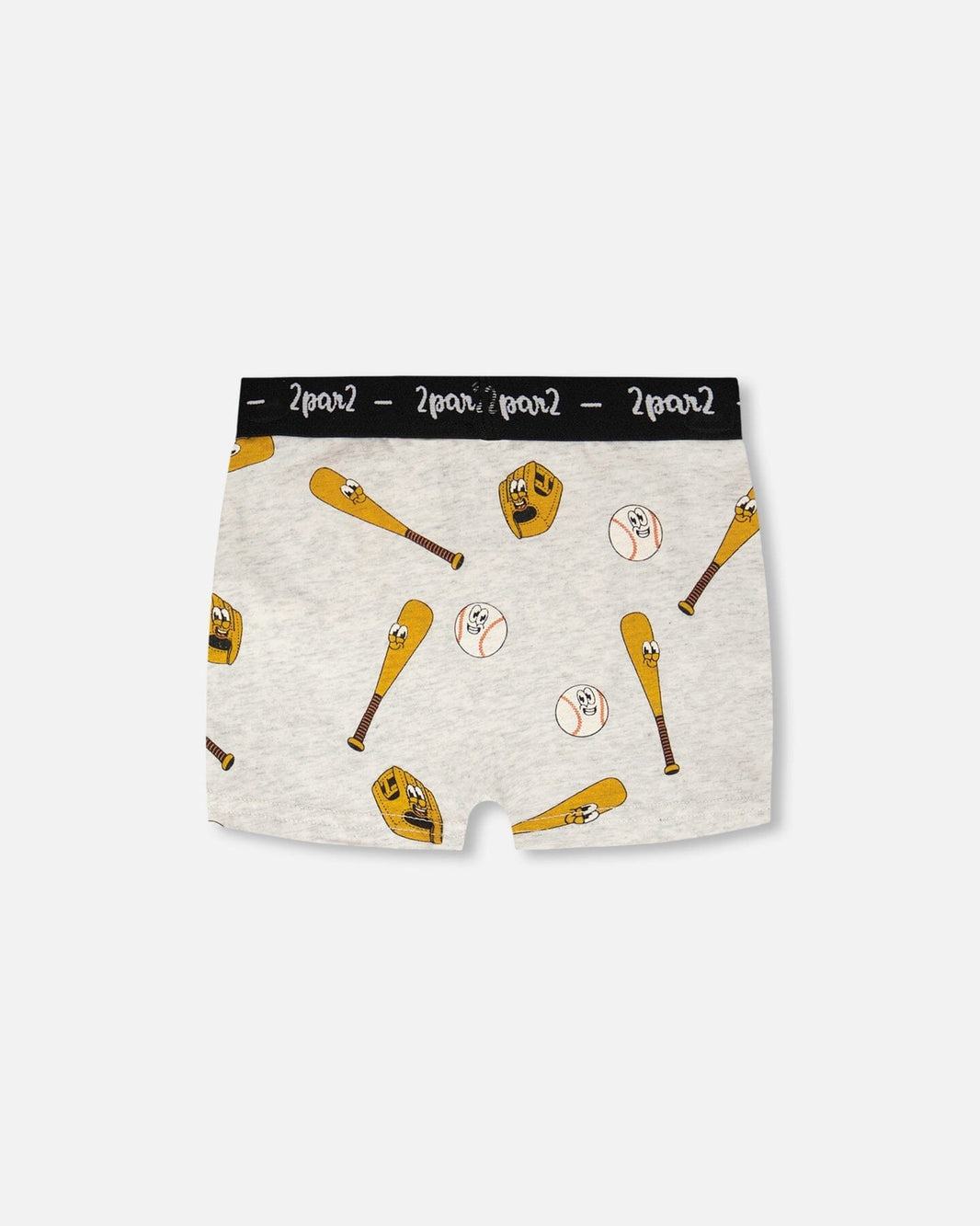 Organic Cotton Boxer Grey Mix Baseball Print 