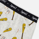 Boxer en coton biologique gris mélange imprimé baseball 