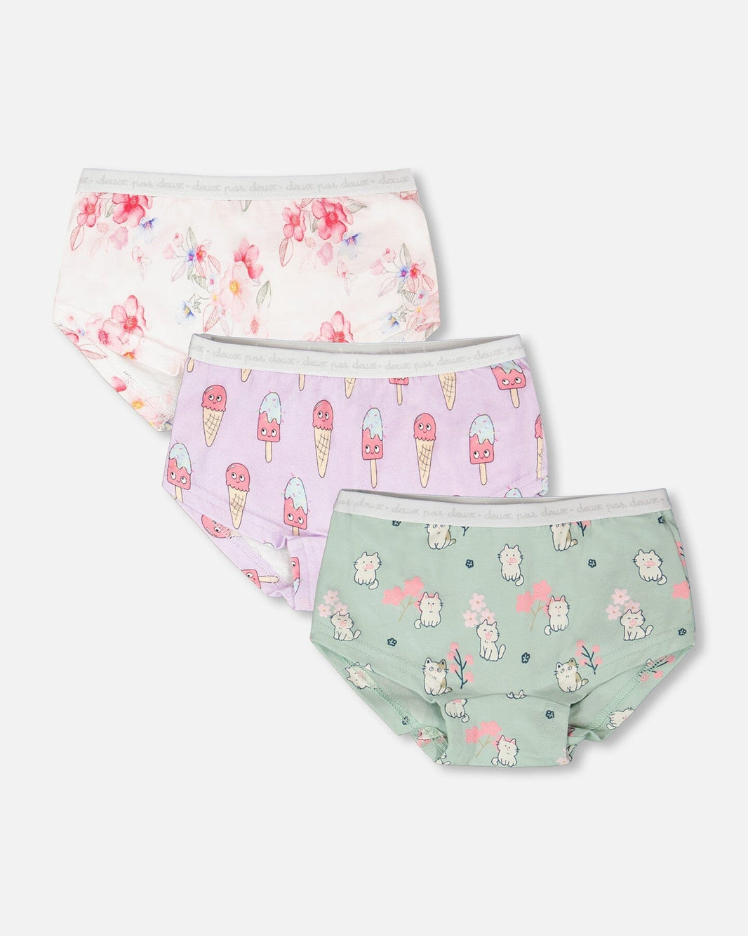 Boyshort Panties (Pack Of 3) Printed Organic Cotton 