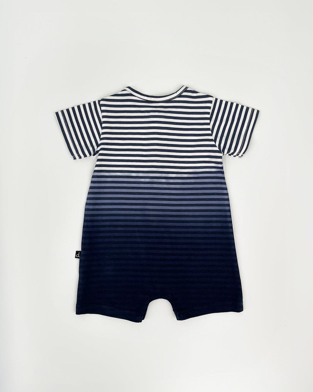 Organic Cotton Romper Blue Gradient Stripes 
