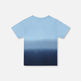 T-shirt à manches courtes en coton biologique dégradé bleu 