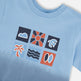 T-shirt à manches courtes en coton biologique dégradé bleu 