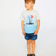 T-shirt à manches courtes en coton biologique Dégradé Gris Mix vers Bleu 