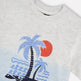 T-shirt à manches courtes en coton biologique Dégradé Gris Mix vers Bleu 