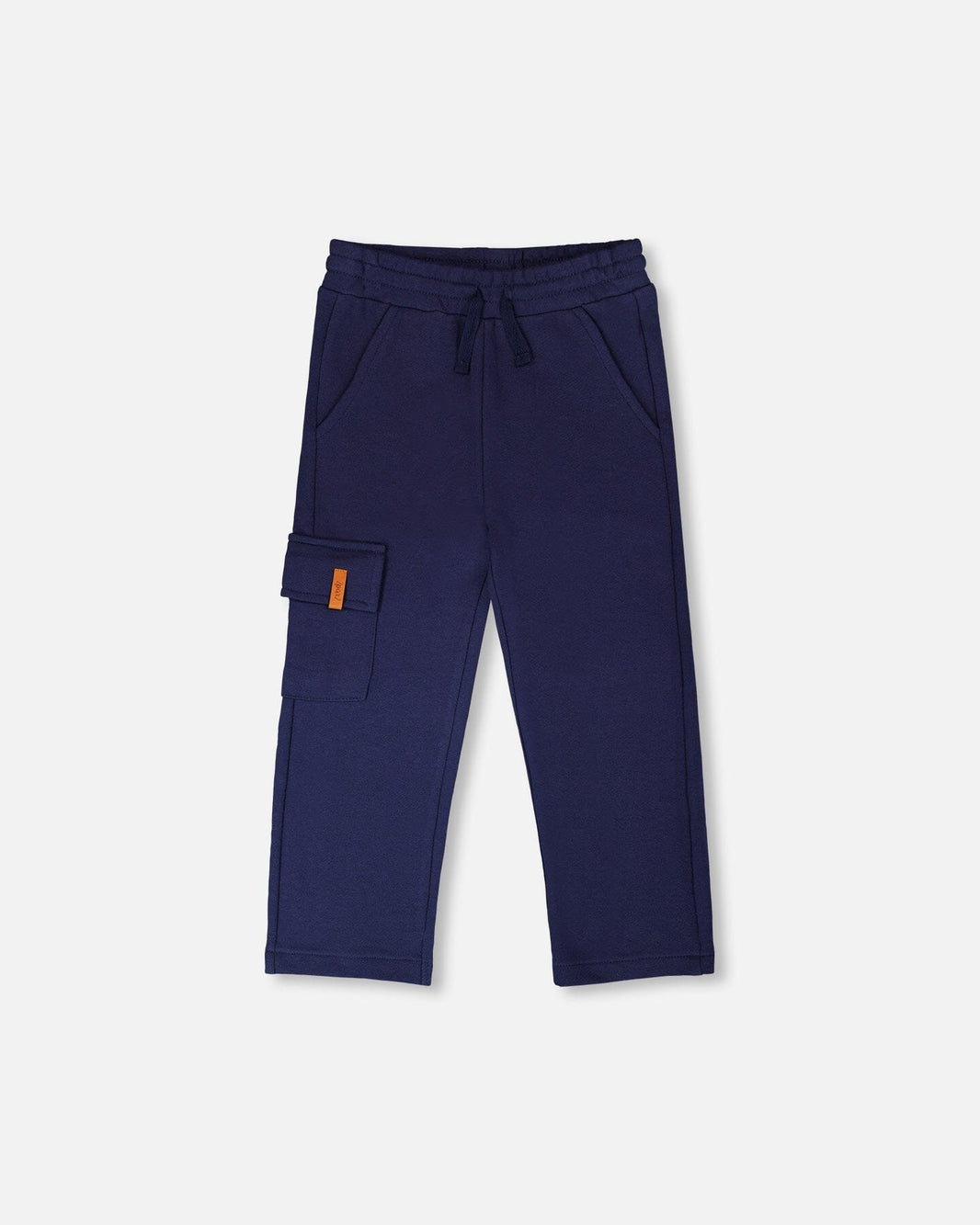French Terry Sweatpants With Cargo Pocket Dark Blue 