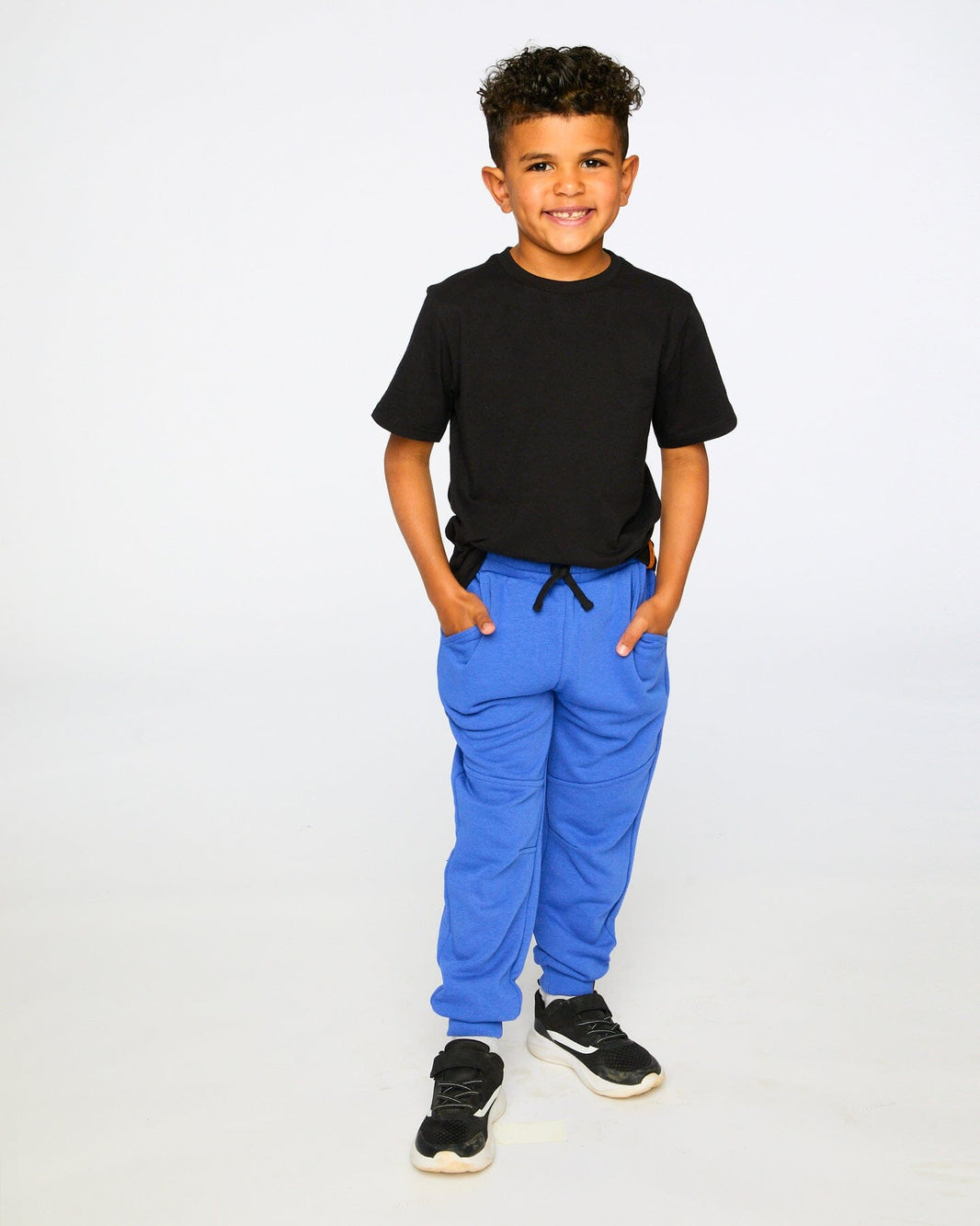 French Terry Sweatpants With Cross Seams Royal Blue 