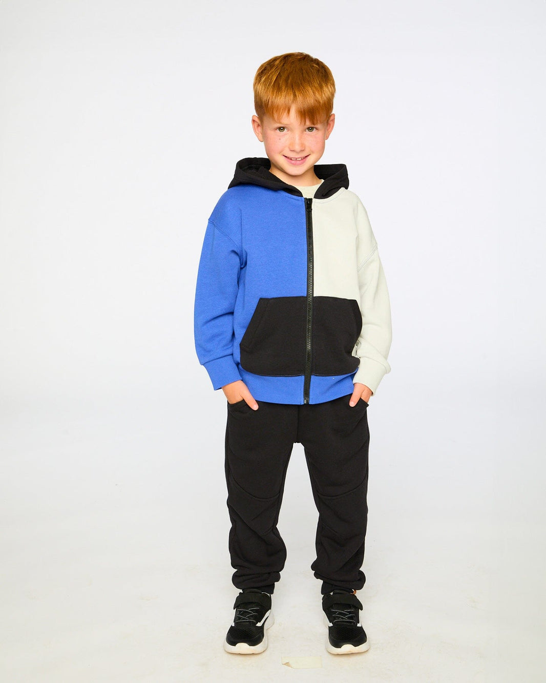 French Terry Sweatpants With Cross Seams Black 