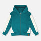 Cardigan à capuche en tissu éponge français turquoise foncé 