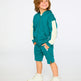 Cardigan à capuche en tissu éponge français turquoise foncé 