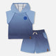 Ensemble Haut Sans Manches et Short Dégradé Bleu 