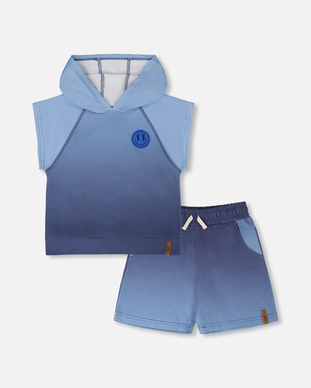 Sleeveless Top And Shorts Set Blue Gradient 