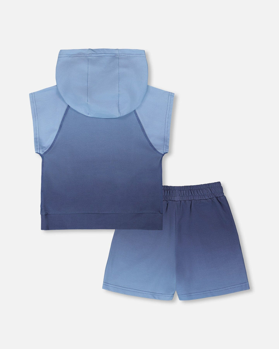 Sleeveless Top And Shorts Set Blue Gradient 