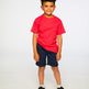 Organic Cotton Colorblock Jersey T-Shirt With Chest Pocket Rouge 