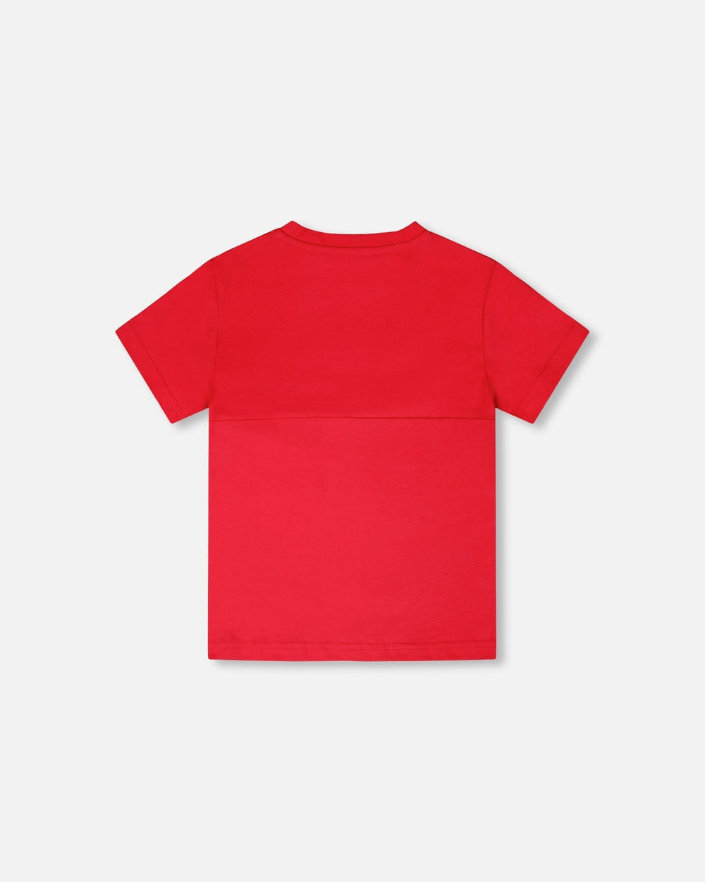Organic Cotton Colorblock Jersey T-Shirt With Chest Pocket Rouge 