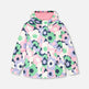 Veste mi-saison noire à fleurs imprimées 