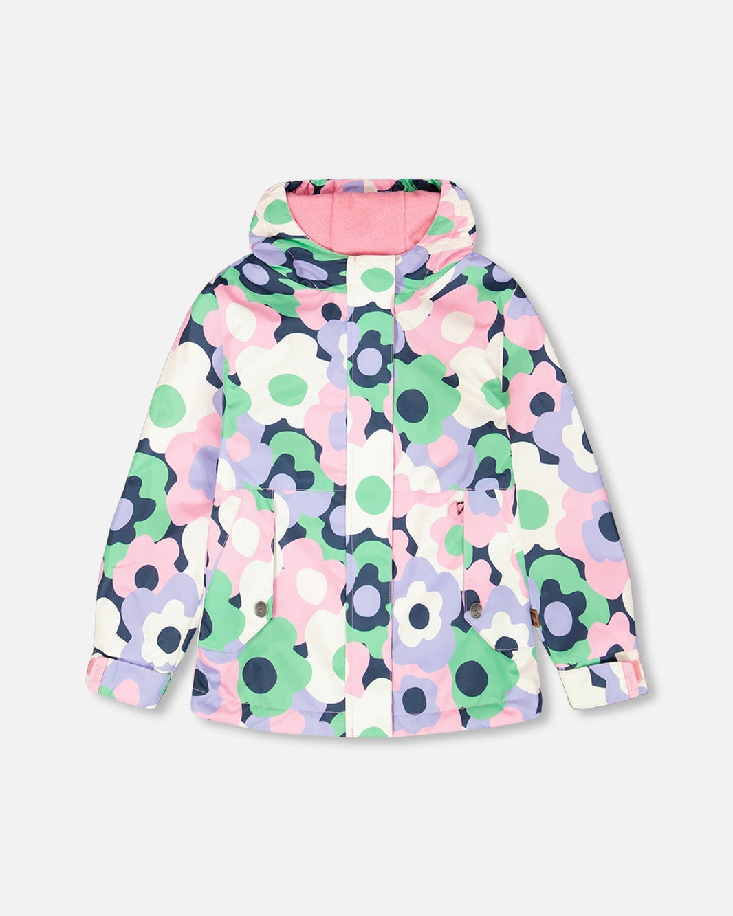 Mid-Season Jacket Black Printed Flowers 