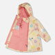 Ensemble imperméable et chapeau beige avec fleurs imprimées 