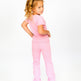 Leggings en jersey froncé rose 