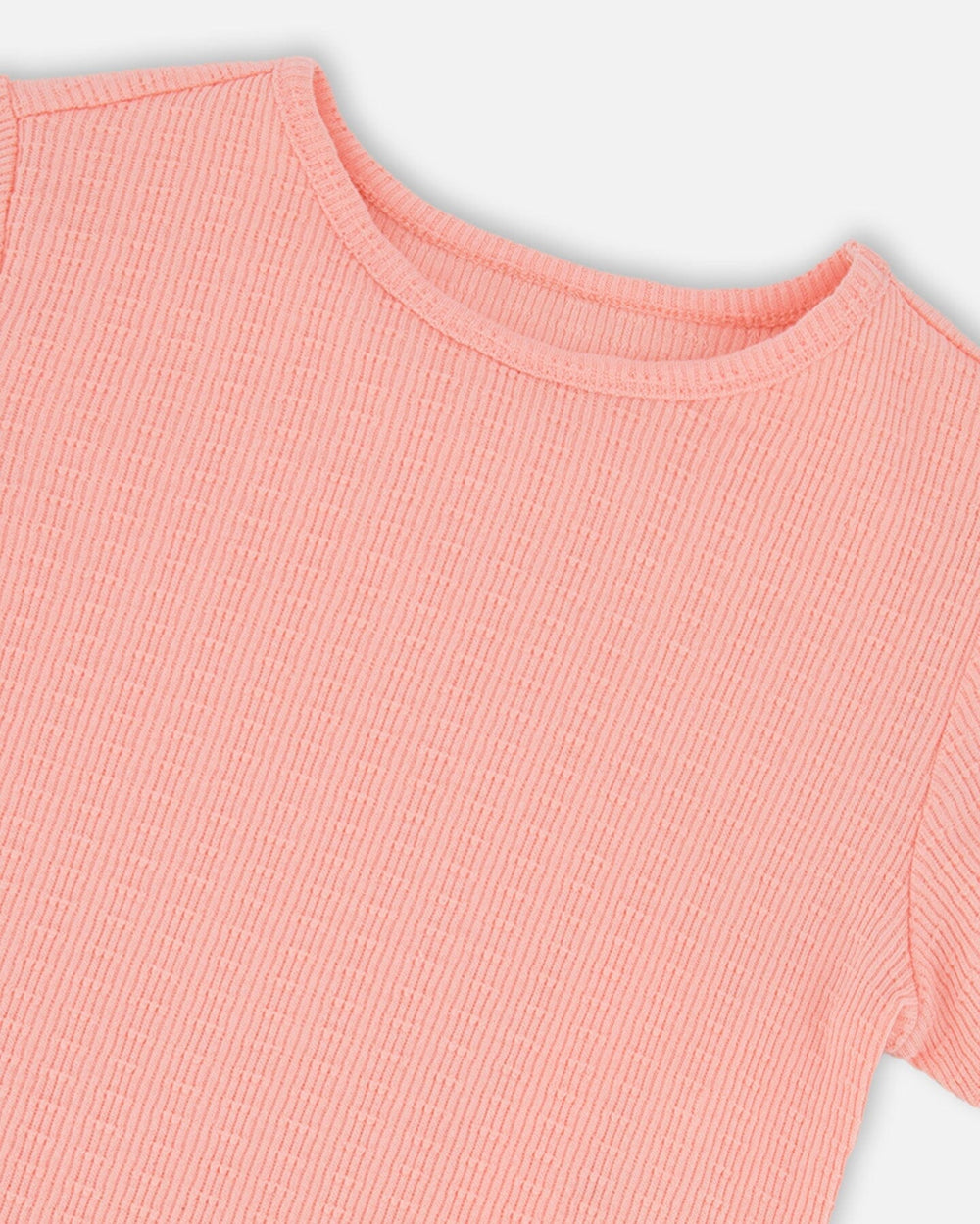 T-shirt en jersey froissé Rose pêche pâle 