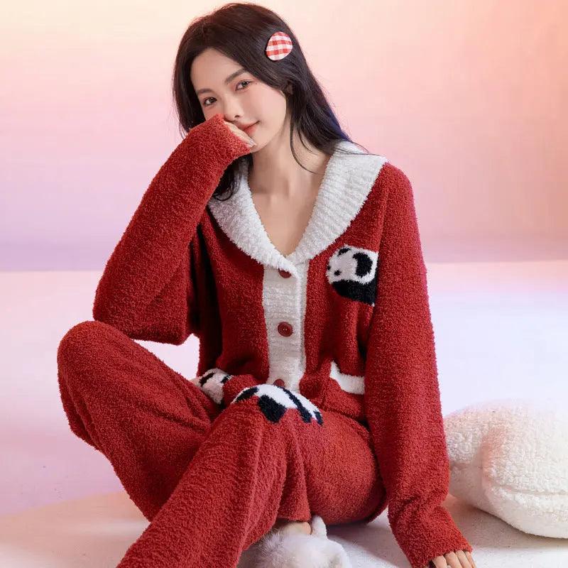 Velvet Pajamas – Warm Winter Loungewear Set for Women