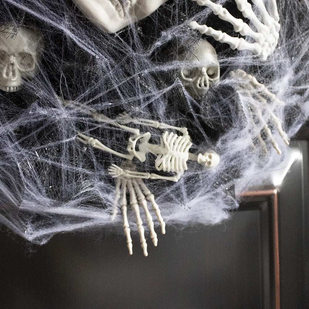 Halloween Black Mesh Skull Garland Party Layout Props - EX-STOCK Canada